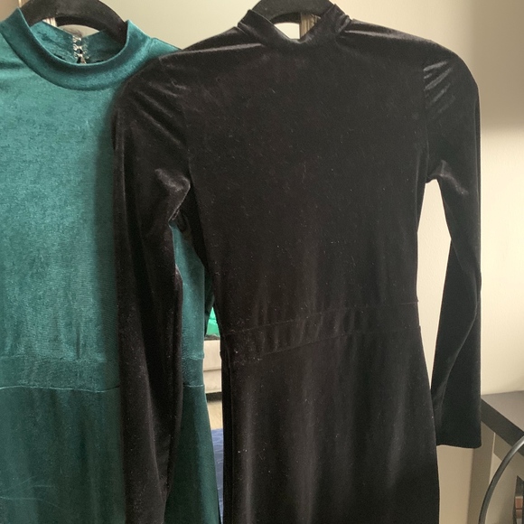 Black Velvet Backout Mini Dress - Picture 1 of 3